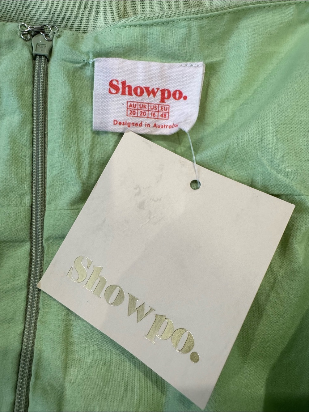 NWT Showpo Break Free With Me Sundress Mint Green Linen Cotton Size 16 Beach - Picture 9 of 12